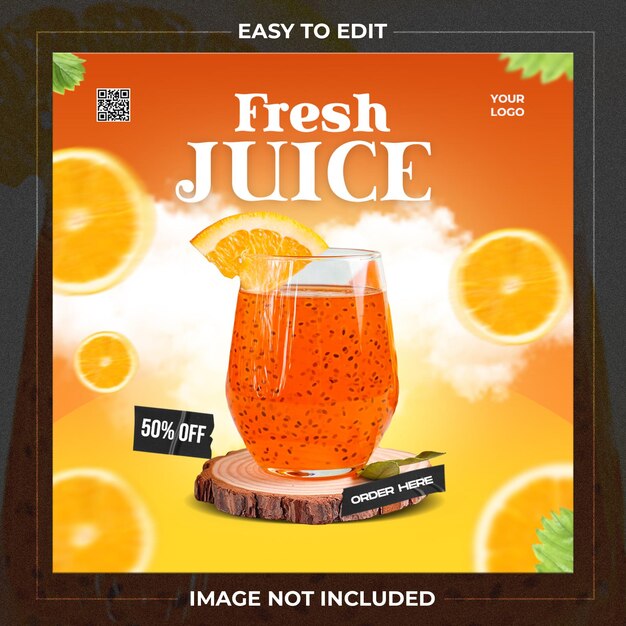 Fresh juice social media template