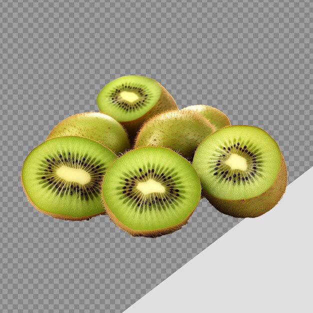 PSD fresh kiwifruit png isolated on transparent background