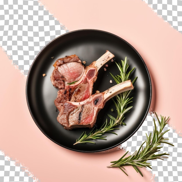 PSD fresh lamb loin on transparent background