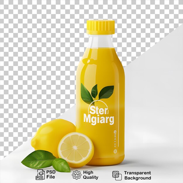 PSD fresh lemon juice glass isolated on transparent background include png file