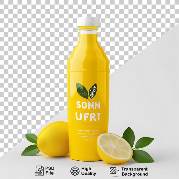 PSD fresh lemon juice glass isolated on transparent background include png file