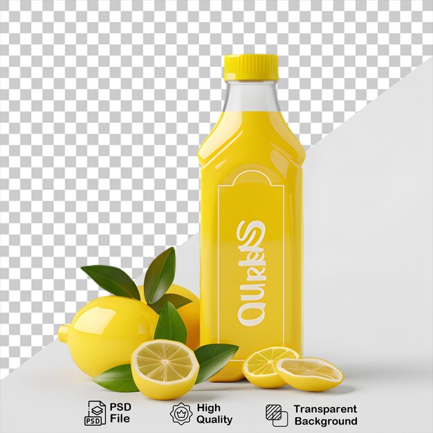 Bicchiere di succo di limone fresco isolato su uno sfondo trasparente include file png