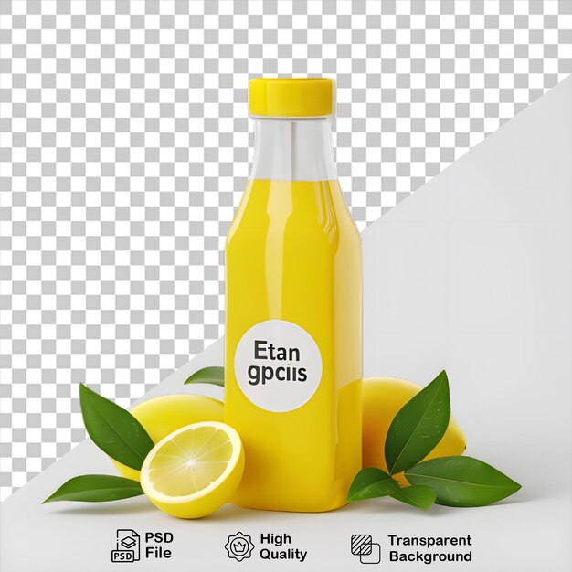 PSD bicchiere di succo di limone fresco isolato su uno sfondo trasparente include file png