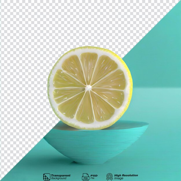 Fresh lemon sliced isolated on transparent background