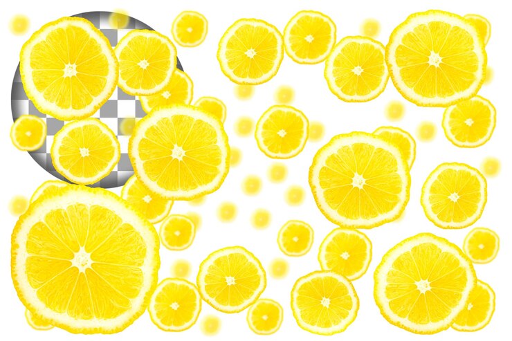 PSD fresh lemon slices background