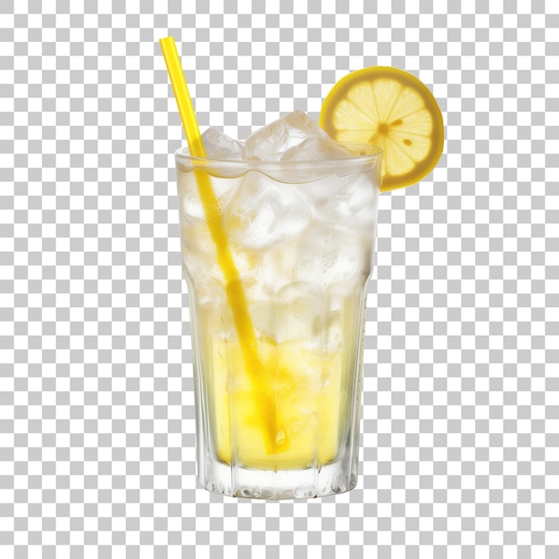 fresh lemonade in a glass isolated on transparent background