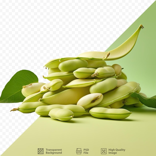 PSD fresh lima beans on transparent background