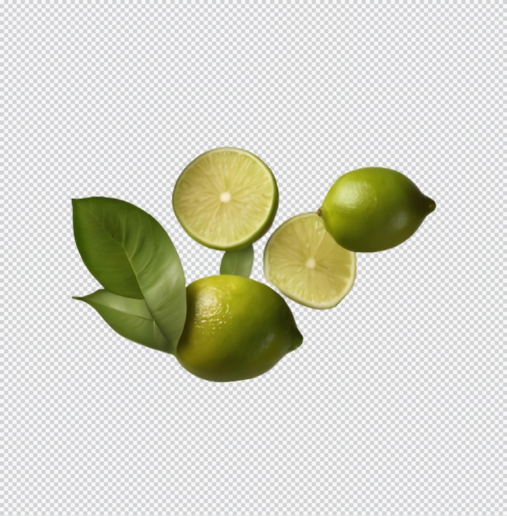 PSD a fresh lime on transparent background