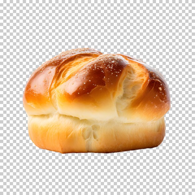 Fresh little single bread isolated on transparent background