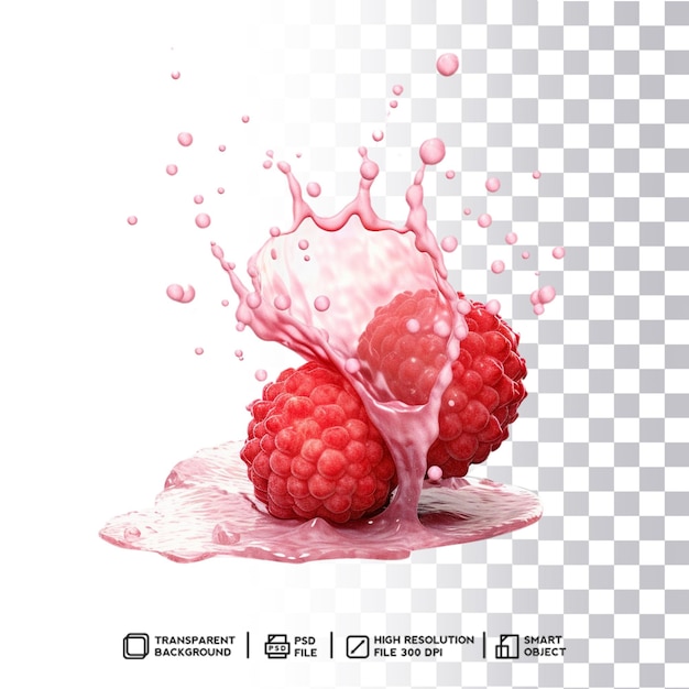 PSD fresh lychee splash on transparent background