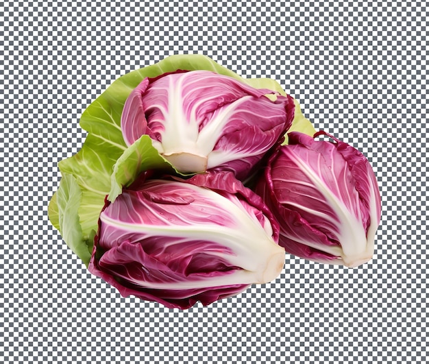 PSD fresh and magnificent inter radicchio isolated on transparent background