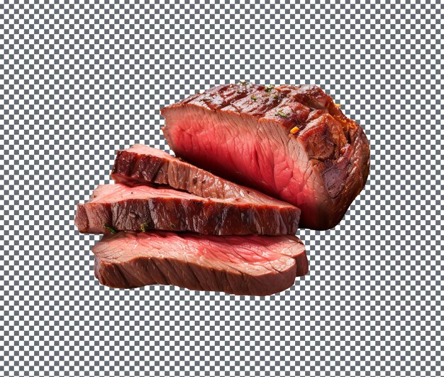 PSD fresh and magnificent lean gamey meat isolated on transparent background