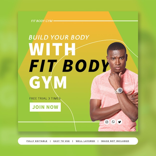 Fresh Mango Modern Sports Gym Instagram Post