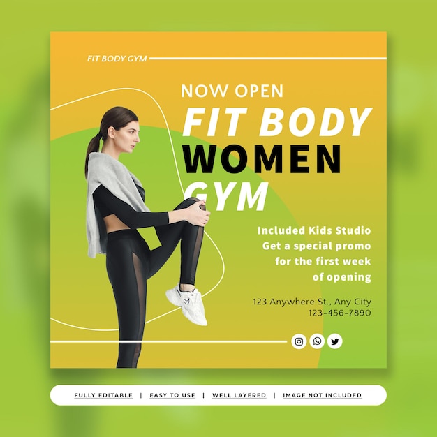 Fresh Mango Modern Sports Gym Instagram Post