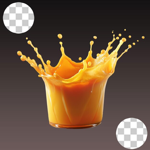 Fresh mango smoothie on transparent background