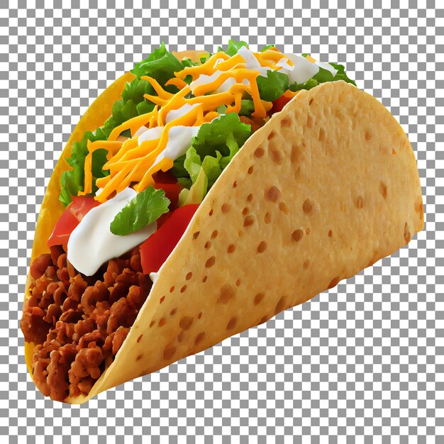 PSD fresh meat and vegetable taco 1 isolated on transparent background