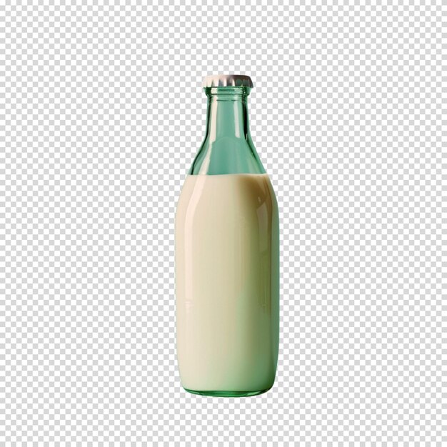 PSD fresh milk bottle isolated on transparent background