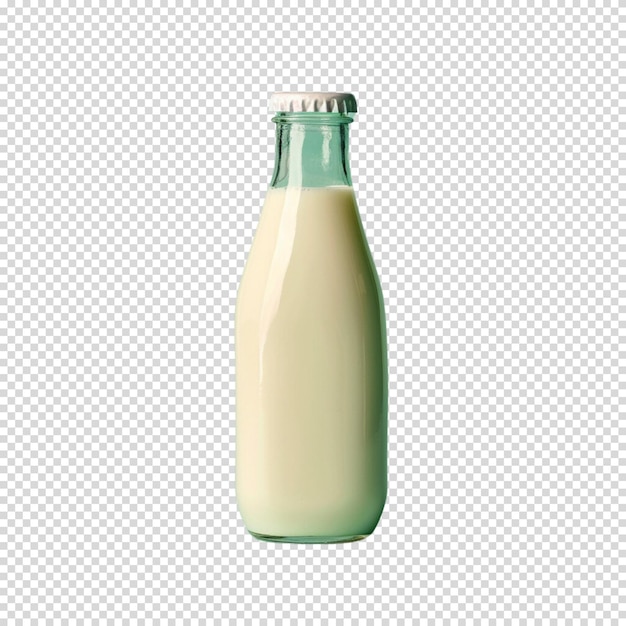 PSD fresh milk bottle isolated on transparent background