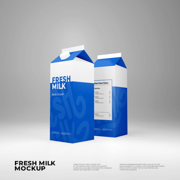 Fresh Milk Box Mockup