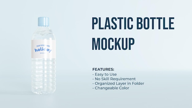 PSD mockup di bottiglia di acqua minerale fresca