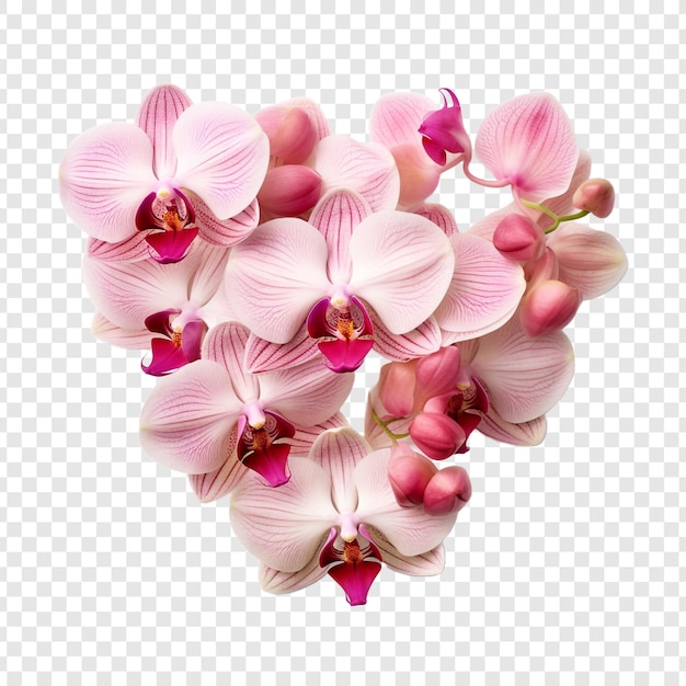 신선한 나방 오키디 꽃 심장 모양 Png 투명한 배경에 고립