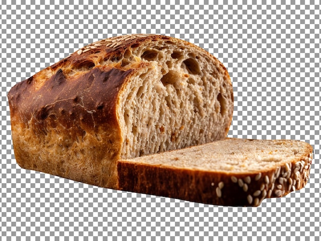 Fresh oat meal bread loaf isolated on transparent background