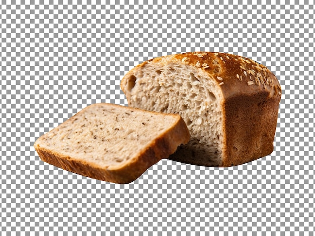 Fresh oat meal bread loaf isolated on transparent background