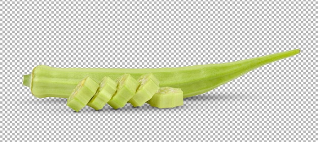 Fresh okra isolated on white background