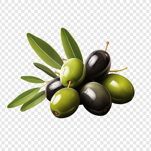 PSD fresh olives isolated on transparent background