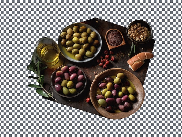 PSD fresh olives isolated on transparent background