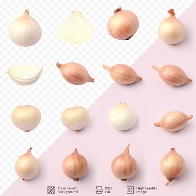 PSD fresh onion pieces on a dark surface