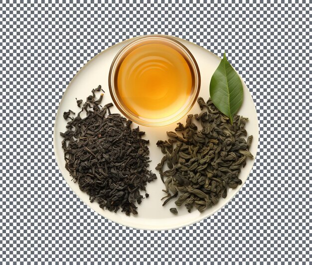 Fresh oolong tea isolated on transparent background