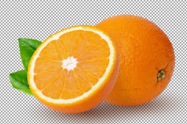 Fresh orange fruit isolated on alpha background