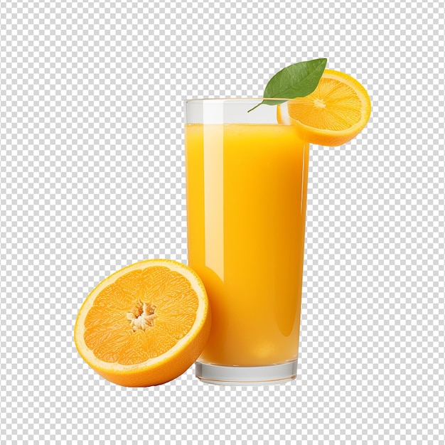 PSD fresh orange fruit juice isolated on transparent background