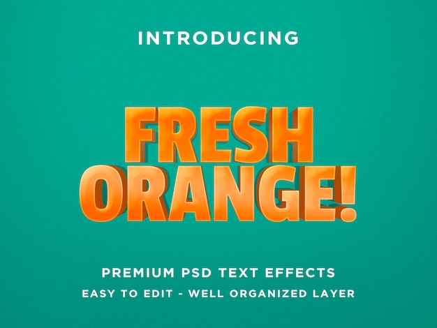 Effetto testo arancione fresco