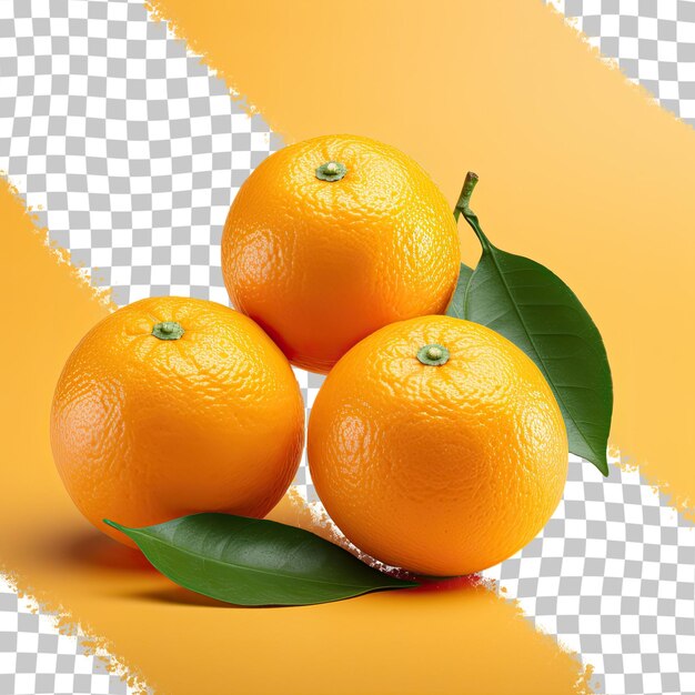 Fresh oranges isolated on transparent background with path