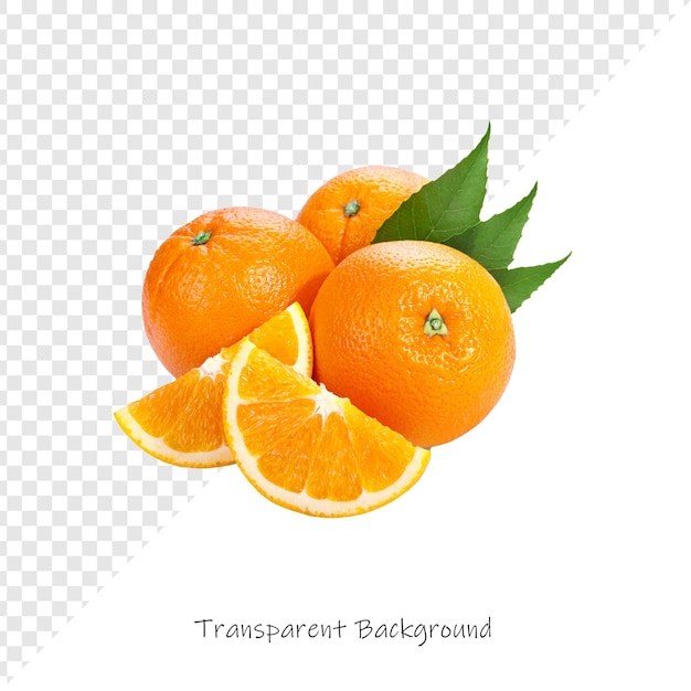 fresh oranges with slices