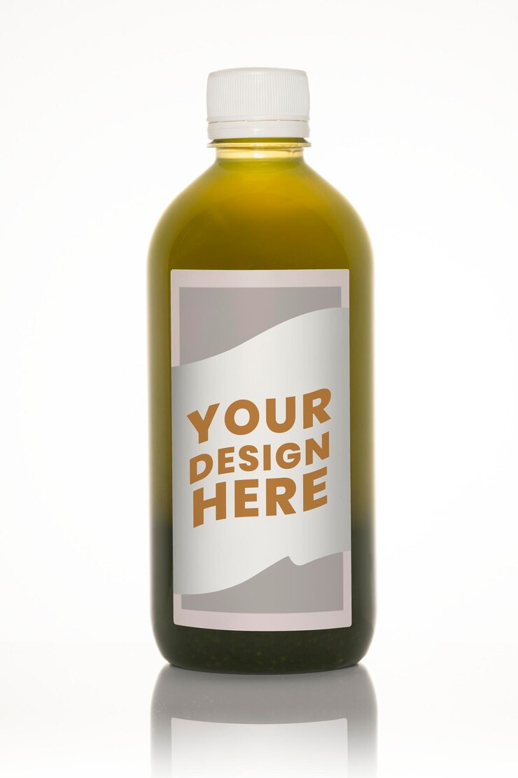 PSD fresh organic cold juice bottle mockup