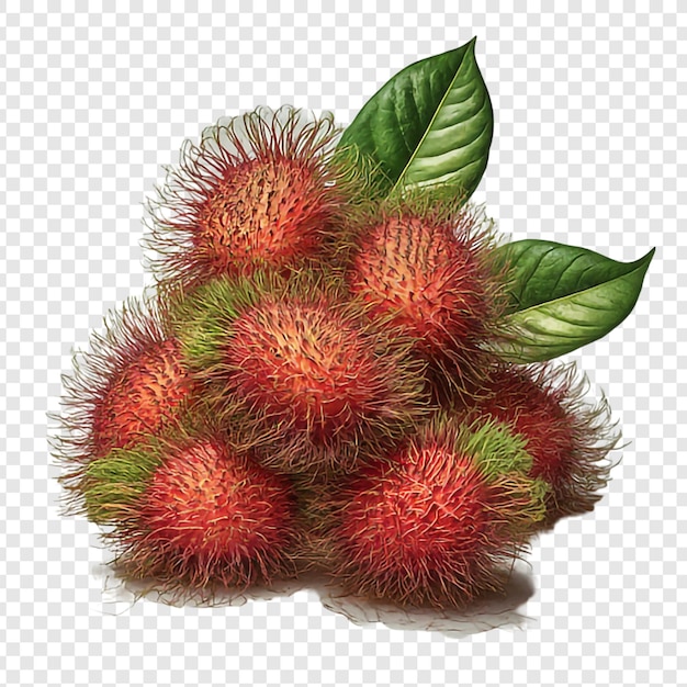 신선한 유기농 Rambutan Png은 투명한 배경 프리미엄 Psd에 분리됩니다.