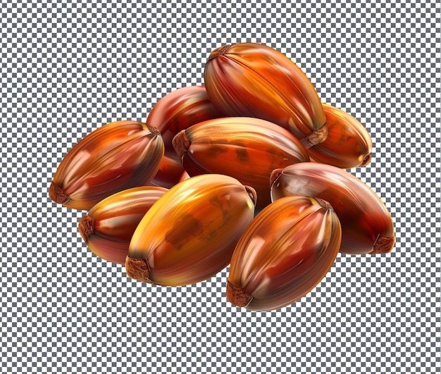 PSD fresh palm oil beans isolated on transparent background