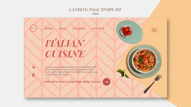 Fresh pasta landing page