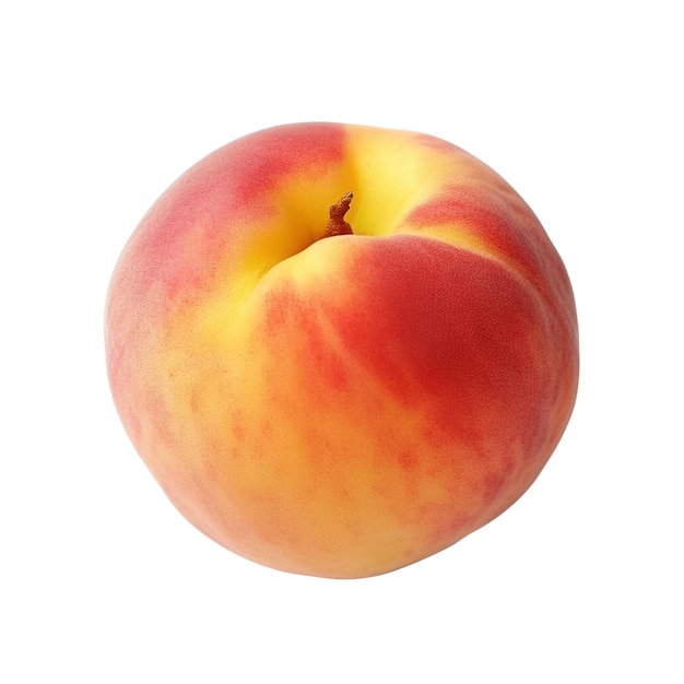 Fresh peach isolated on the transparent background created with generative AI