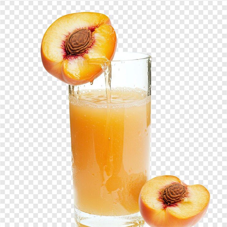 PSD fresh peach juice in a glass