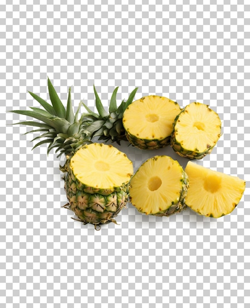Fresh Pineapple fruit isolated on a transparent background by AI generative