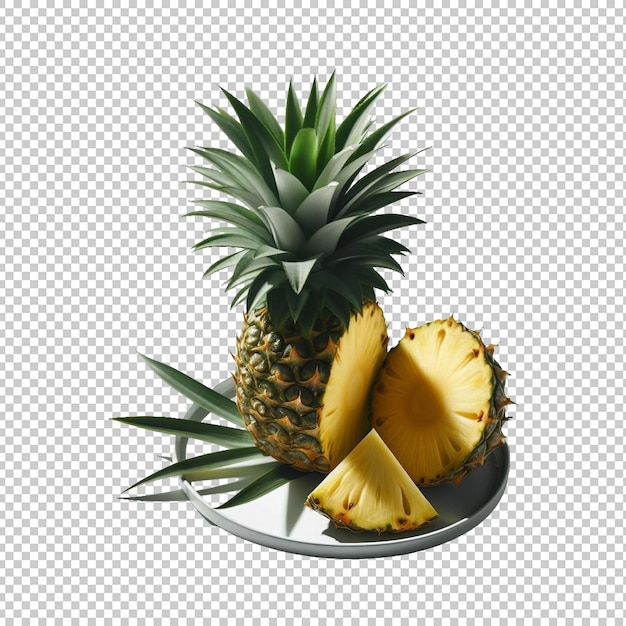 PSD fresh pineapple sliced isolated premium psd