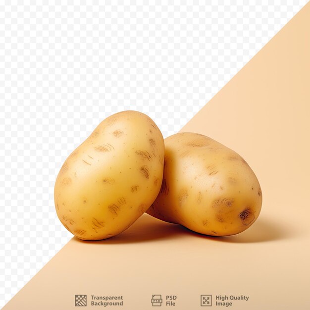 fresh potatoes on transparent background surface