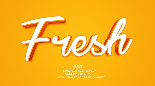 Modello di photoshop effetto testo modificabile psd fresco 3d