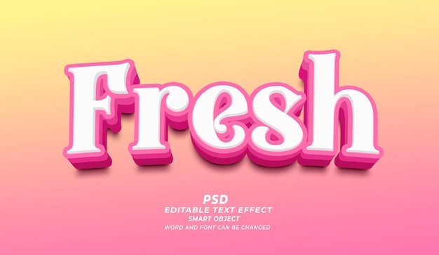 Fresh psd editable text effect photoshop template