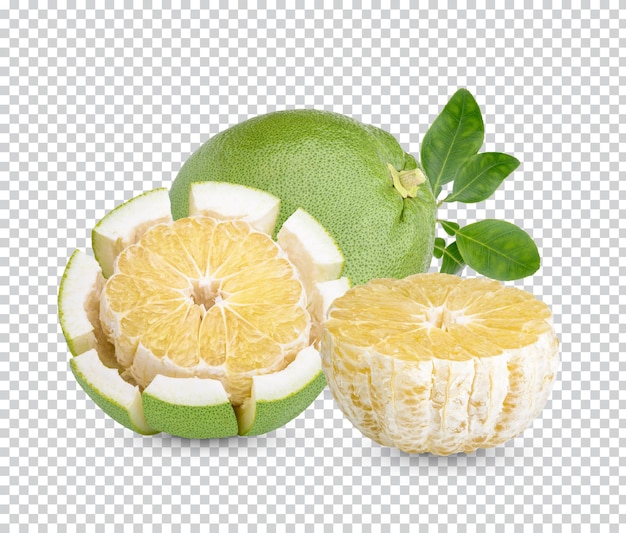 PSD fresh pummelo with leaves isolated premium psd