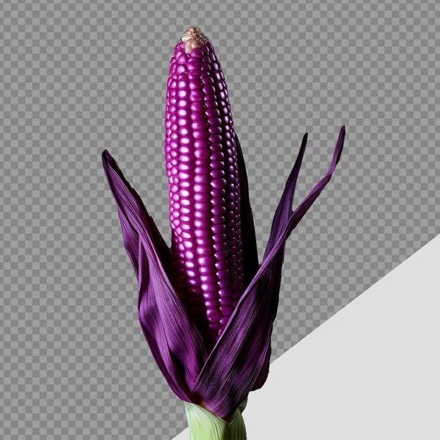 Fresh purple corn isolated on transparent background